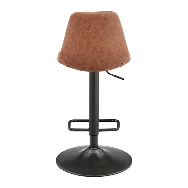 Robert Faux Leather Gaslift Swivel Bar Stool - Umber Brown - view 5