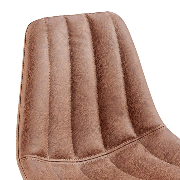 Robert Faux Leather Gaslift Swivel Bar Stool - Umber Brown - view 8