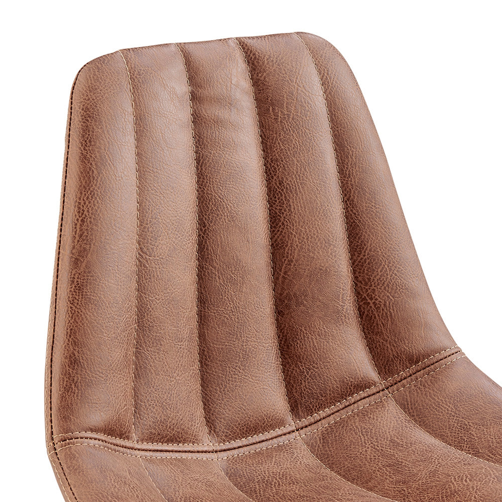 Robert Faux Leather Gaslift Swivel Bar Stool - Umber Brown - view 8