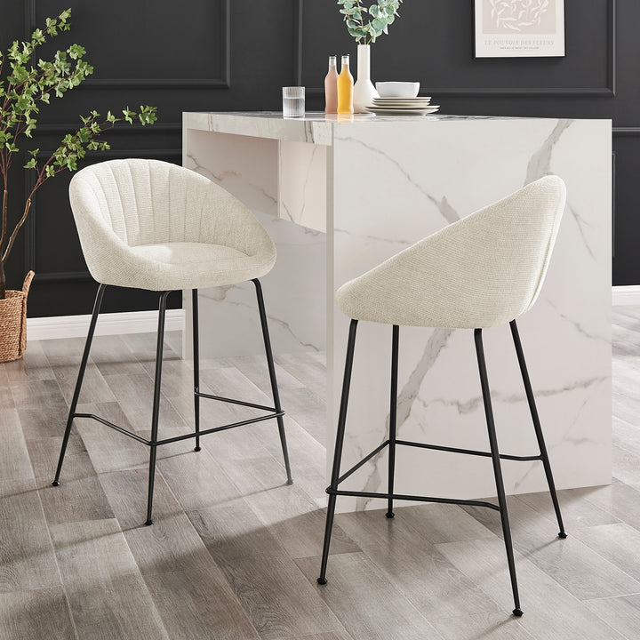 Watson Chenille Counter Stool - Haga Ivory - view 3