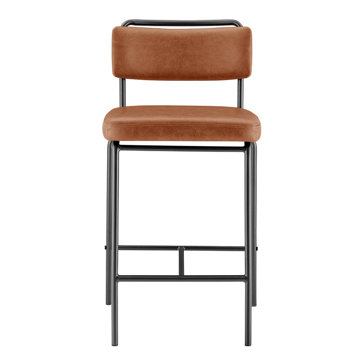 Zander Faux Leather Counter Stool - Toasted Caramel - view 4