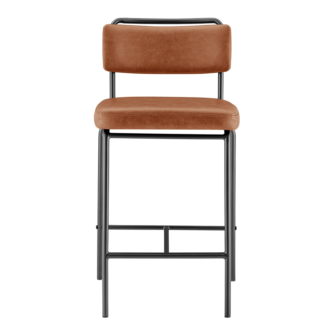 Zander Faux Leather Counter Stool - Toasted Caramel - view 4