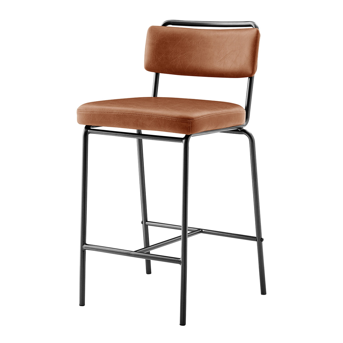Zander Faux Leather Counter Stool - Toasted Caramel