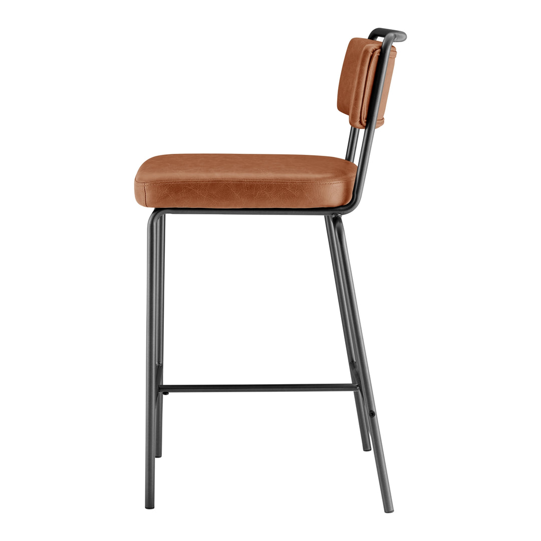 Zander Faux Leather Counter Stool - Toasted Caramel - view 5