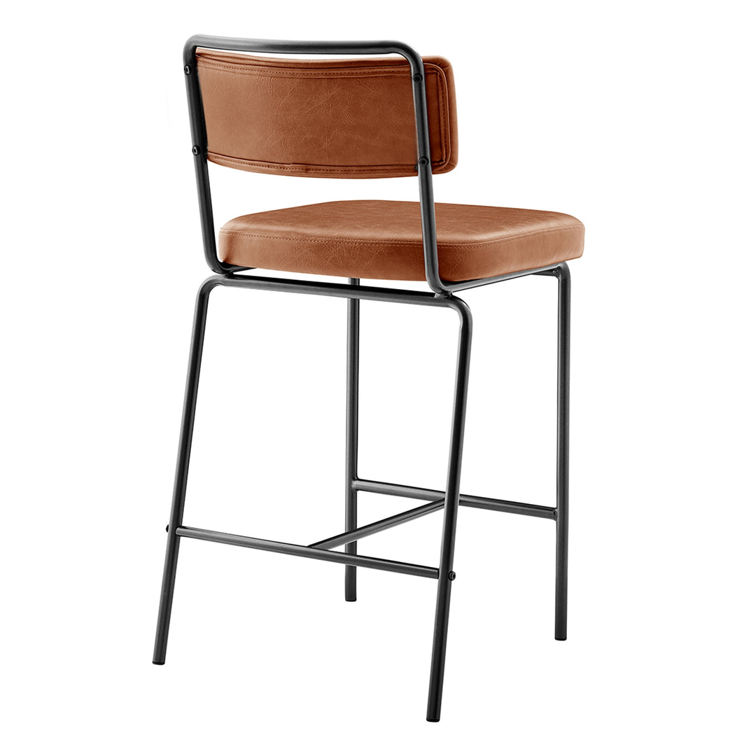 Zander Faux Leather Counter Stool - Toasted Caramel - view 7