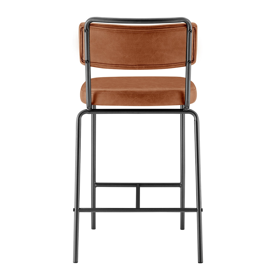 Zander Faux Leather Counter Stool - Toasted Caramel - view 6