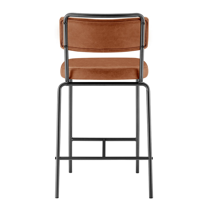 Zander Faux Leather Counter Stool - Toasted Caramel - view 6