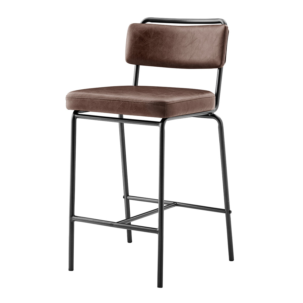Zander Faux Leather Counter Stool - Toasted Dark Brown