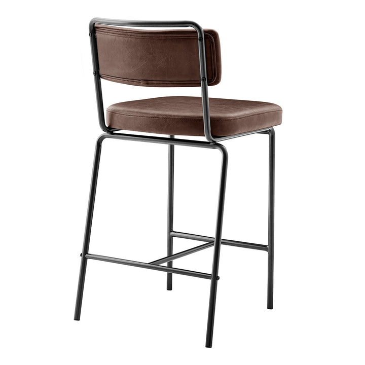 Zander Faux Leather Counter Stool - Toasted Dark Brown - view 7