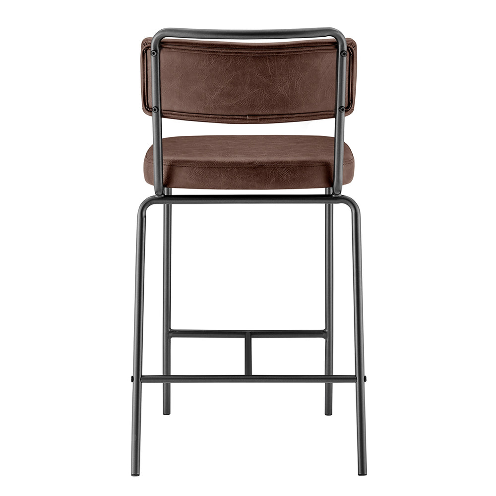 Zander Faux Leather Counter Stool - Toasted Dark Brown - view 6