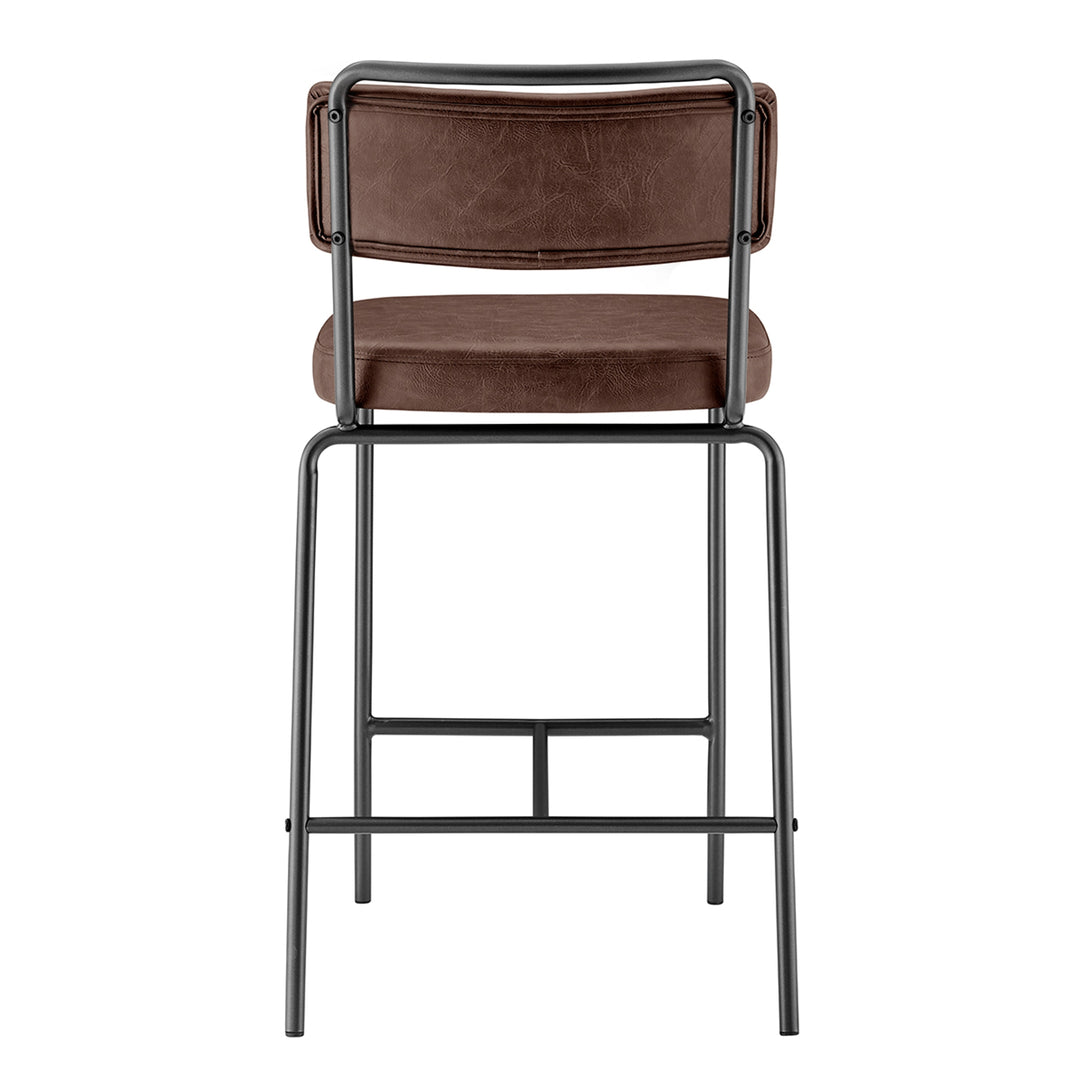 Zander Faux Leather Counter Stool - Toasted Dark Brown - view 6