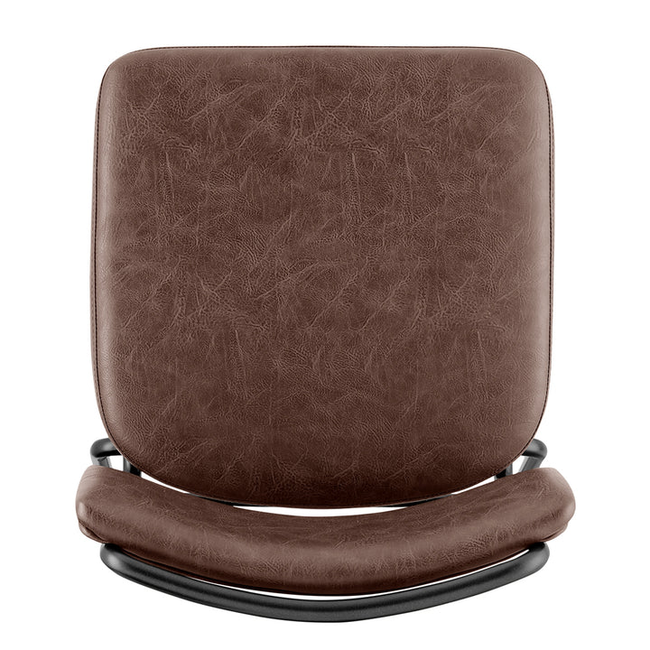 Zander Faux Leather Counter Stool - Toasted Dark Brown - view 8