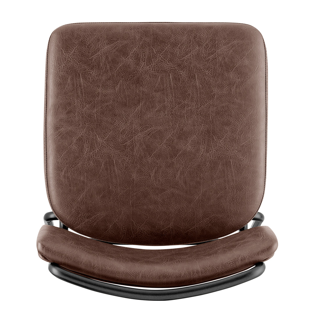 Zander Faux Leather Counter Stool - Toasted Dark Brown - view 8