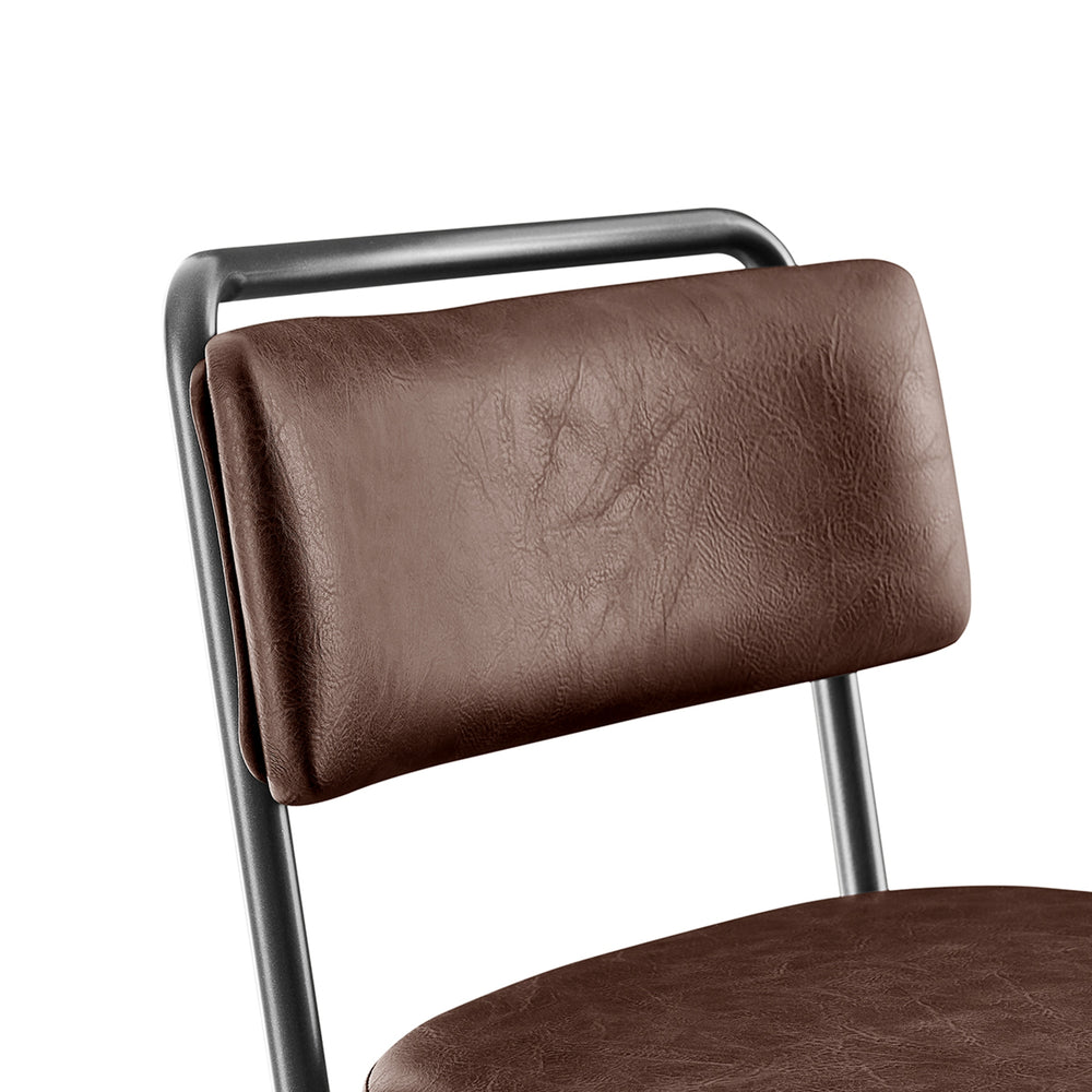 Zander Faux Leather Counter Stool - Toasted Dark Brown - view 9