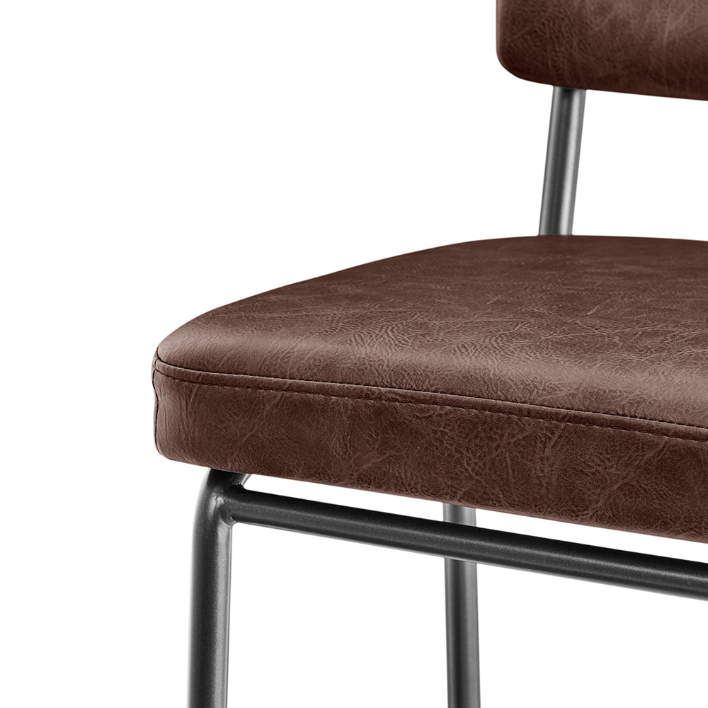 Zander Faux Leather Counter Stool - Toasted Dark Brown - view 10