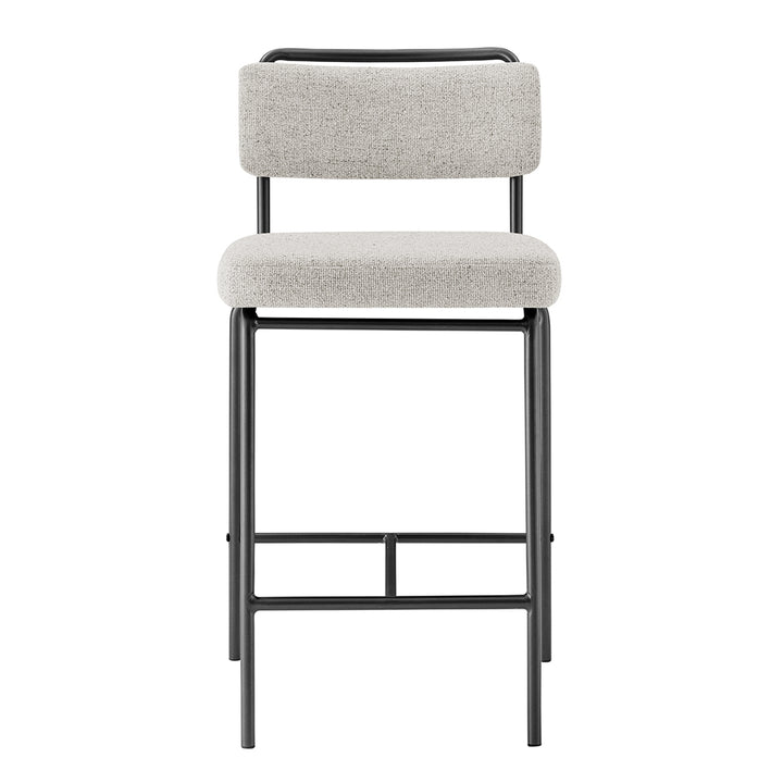 Zander Chenille Counter Stool - Pebbled Cream - view 4