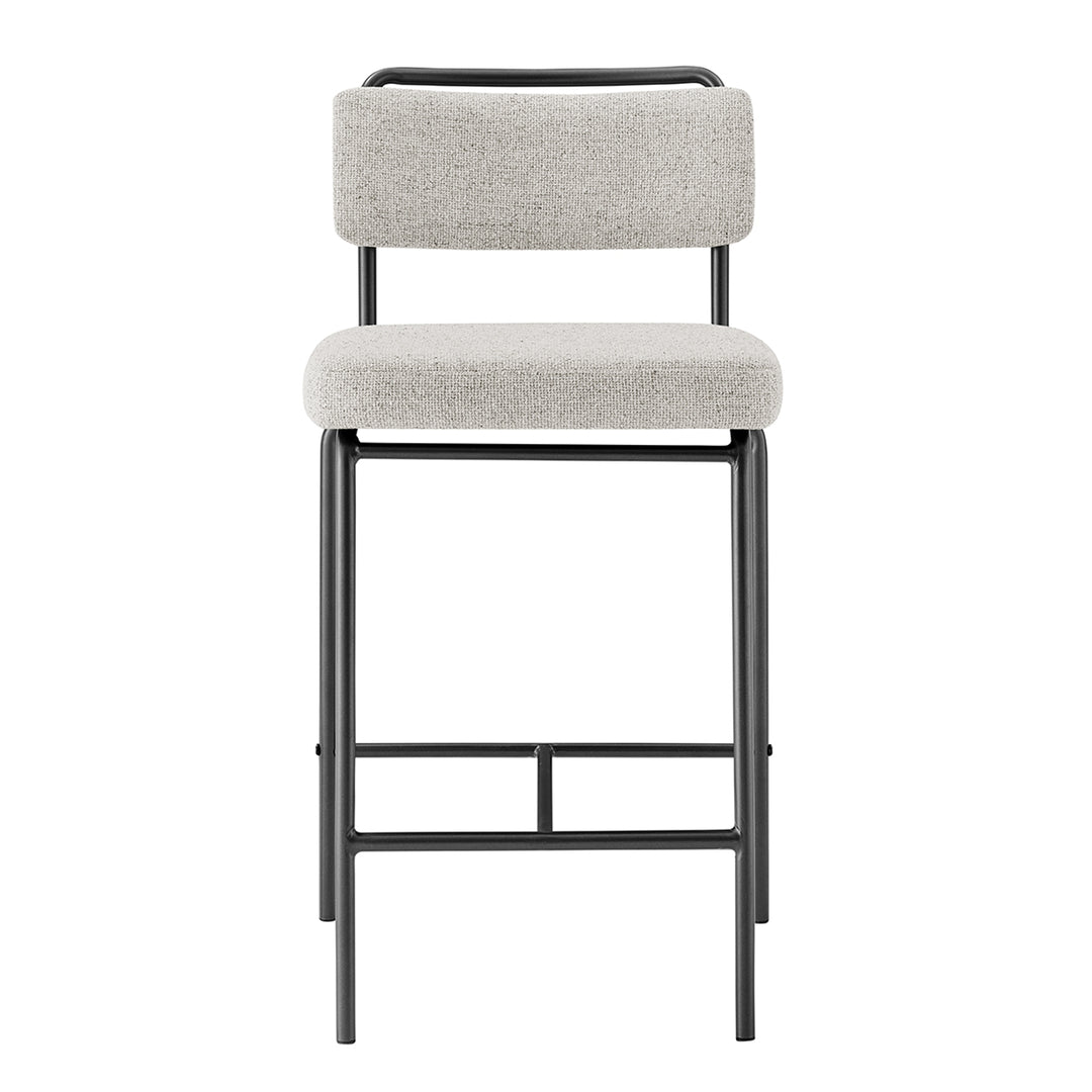 Zander Chenille Counter Stool - Pebbled Cream - view 4