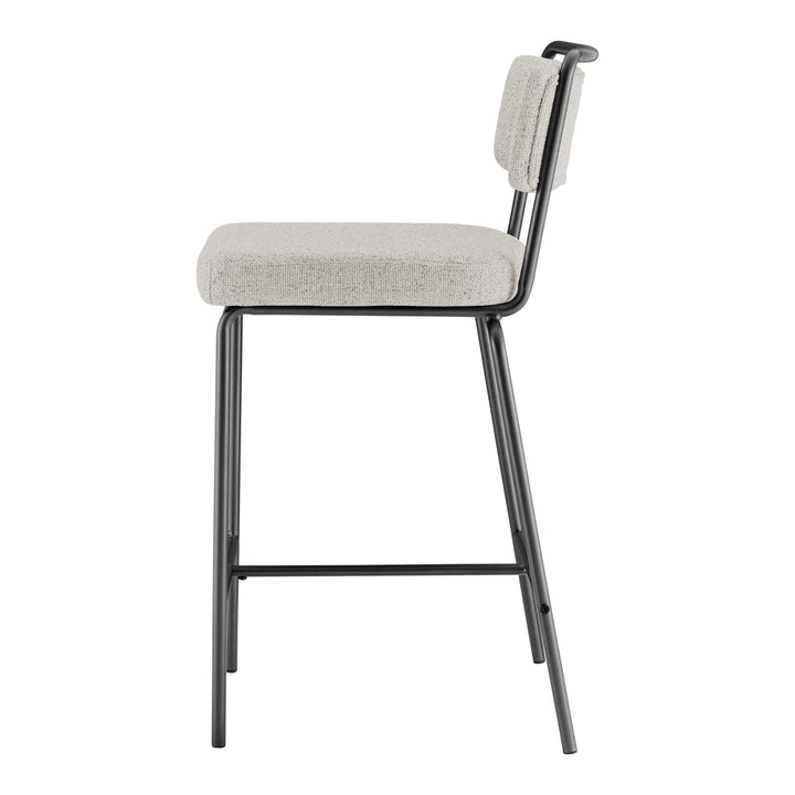 Zander Chenille Counter Stool - Pebbled Cream - view 5