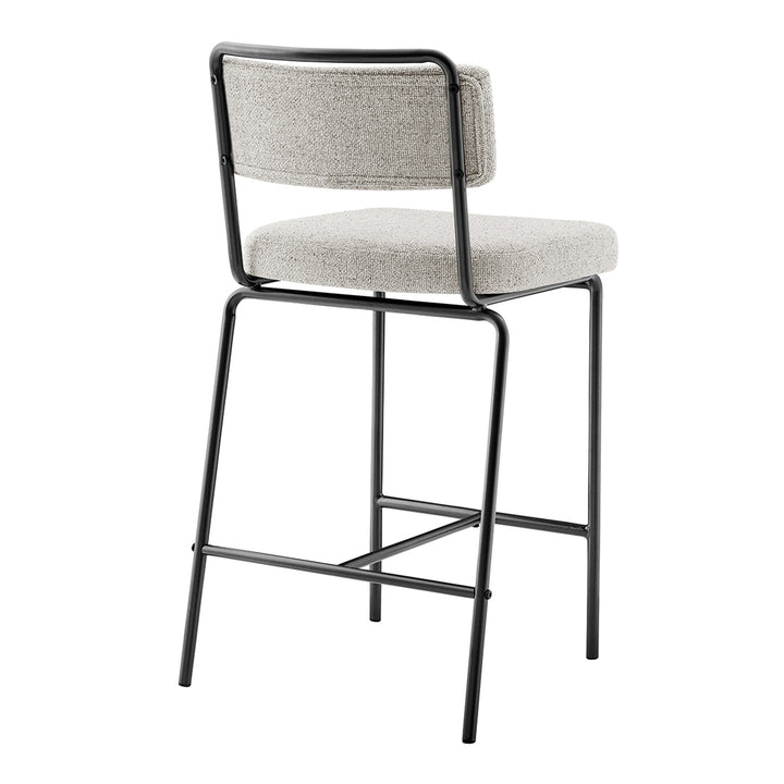 Zander Chenille Counter Stool - Pebbled Cream - view 7