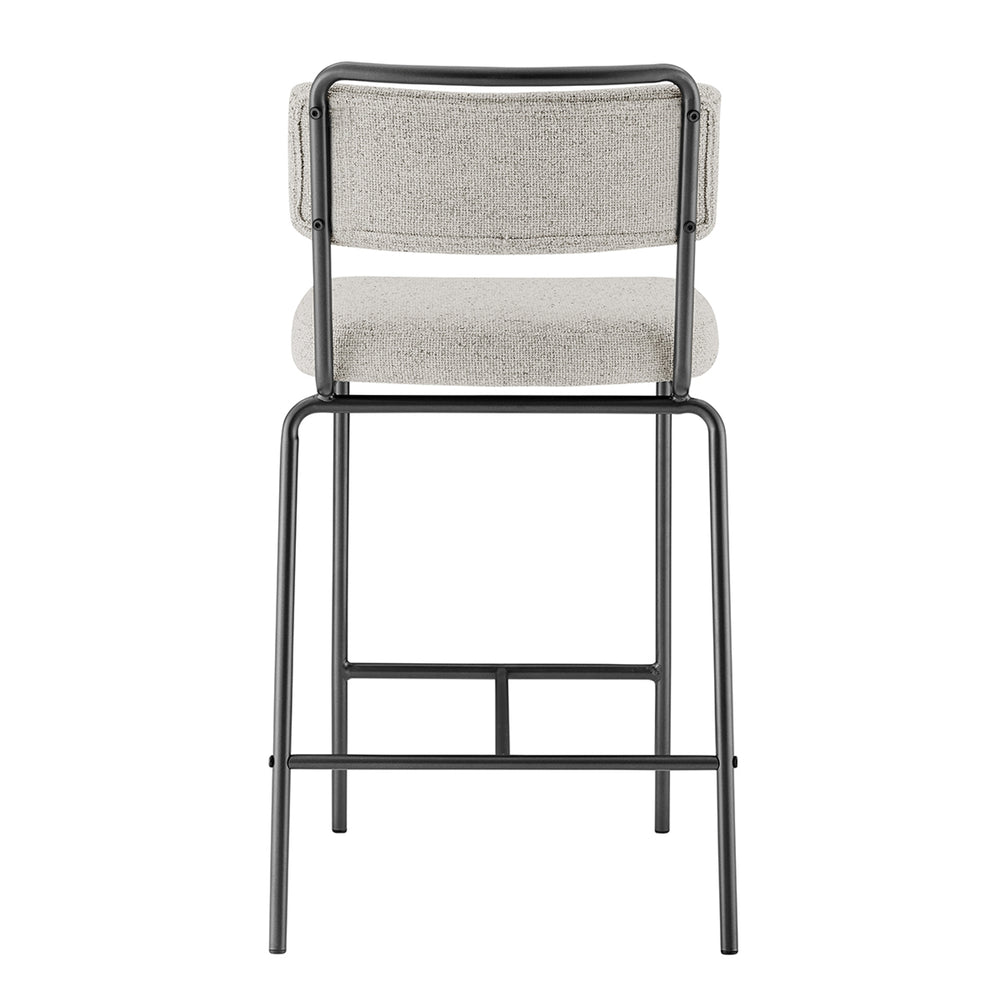 Zander Chenille Counter Stool - Pebbled Cream - view 6