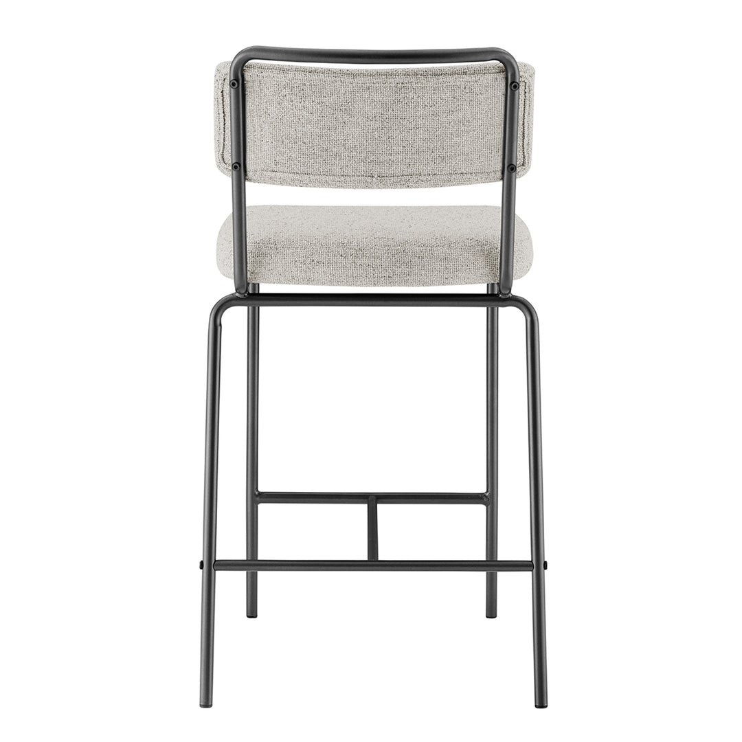 Zander Chenille Counter Stool - Pebbled Cream - view 6