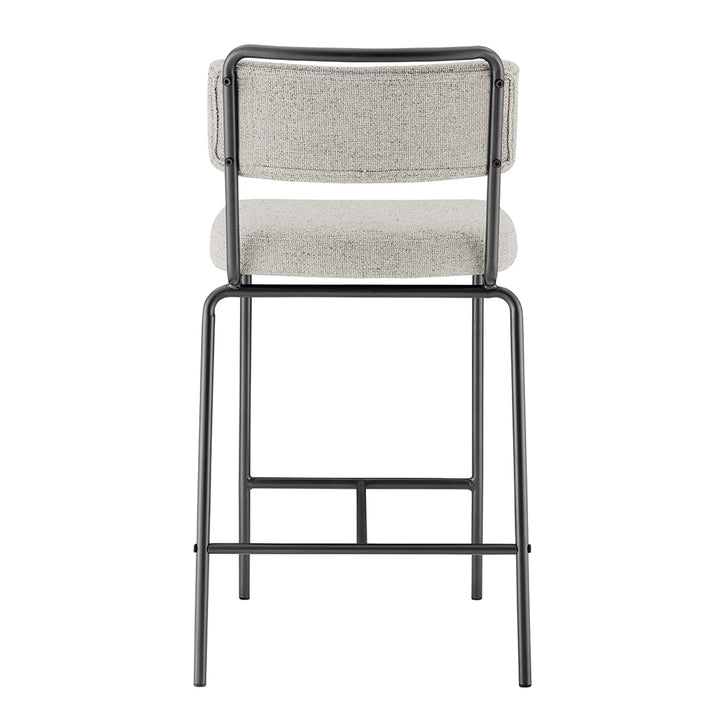 Zander Chenille Counter Stool - Pebbled Cream - view 6