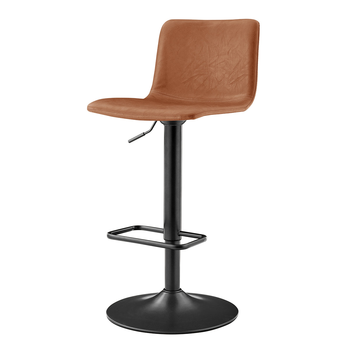Bruce Faux Leather Gaslift Swivel Bar Stool - Toasted Caramel