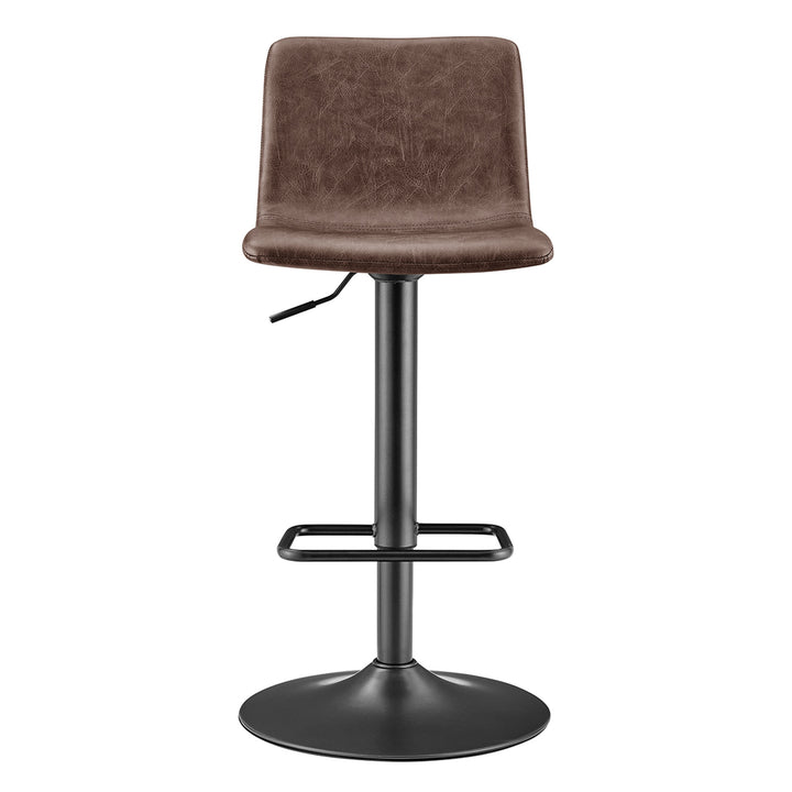 Bruce Faux Leather Gaslift Swivel Bar Stool - Toasted Dark Brown - view 4