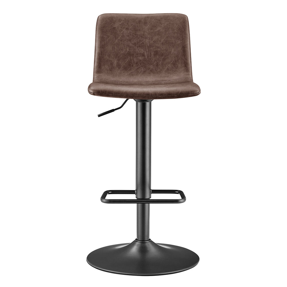 Bruce Faux Leather Gaslift Swivel Bar Stool - Toasted Dark Brown - view 4