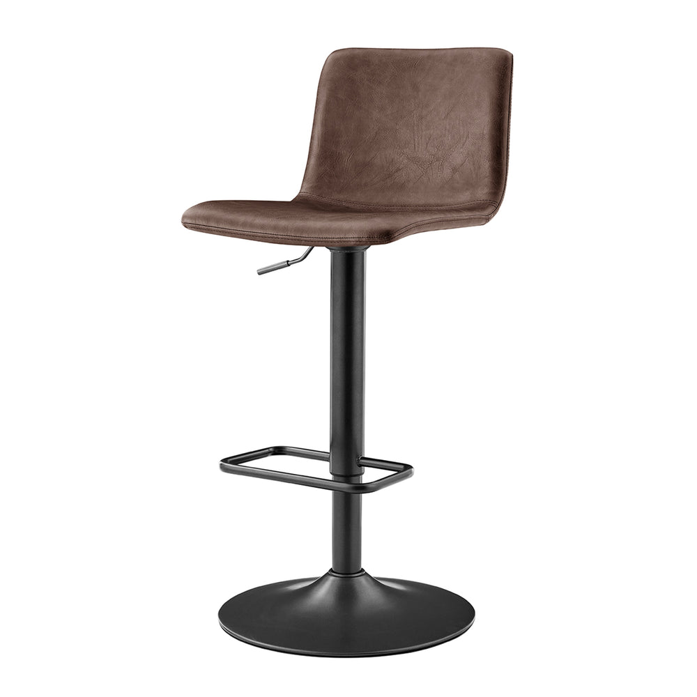 Bruce Faux Leather Gaslift Swivel Bar Stool - Toasted Dark Brown
