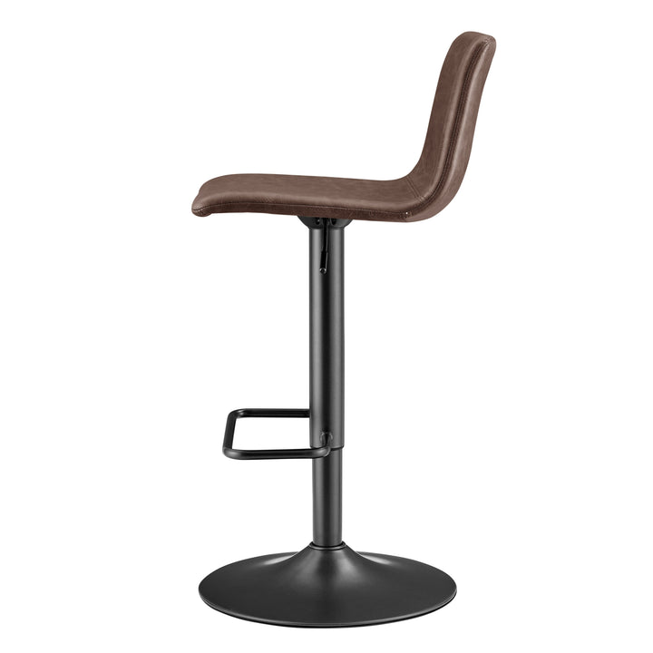 Bruce Faux Leather Gaslift Swivel Bar Stool - Toasted Dark Brown - view 5