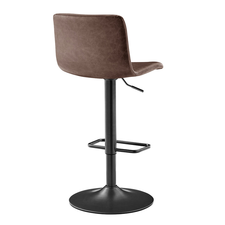 Bruce Faux Leather Gaslift Swivel Bar Stool - Toasted Dark Brown - view 7