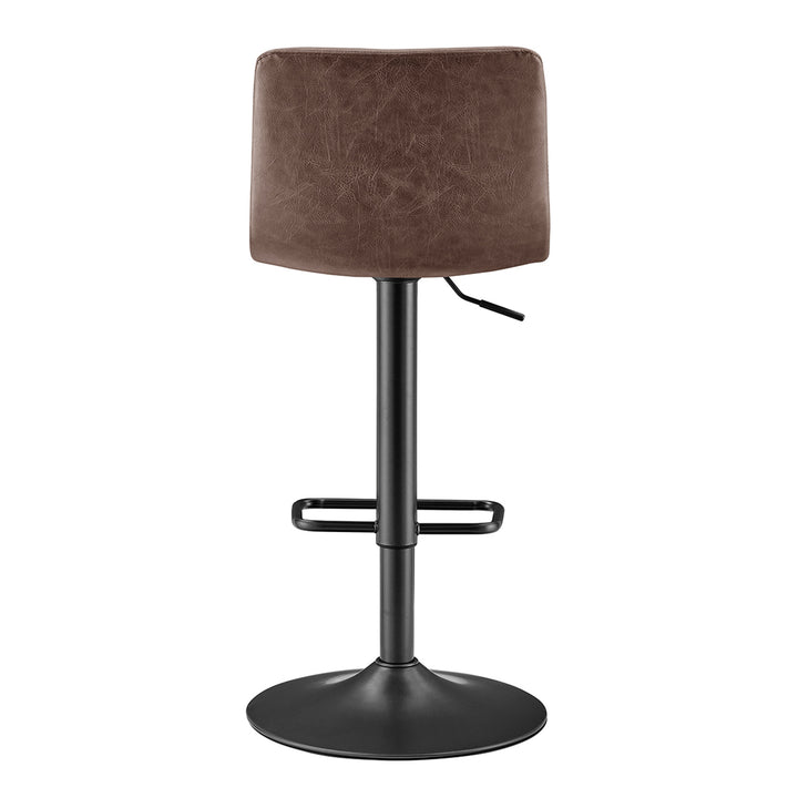 Bruce Faux Leather Gaslift Swivel Bar Stool - Toasted Dark Brown - view 6