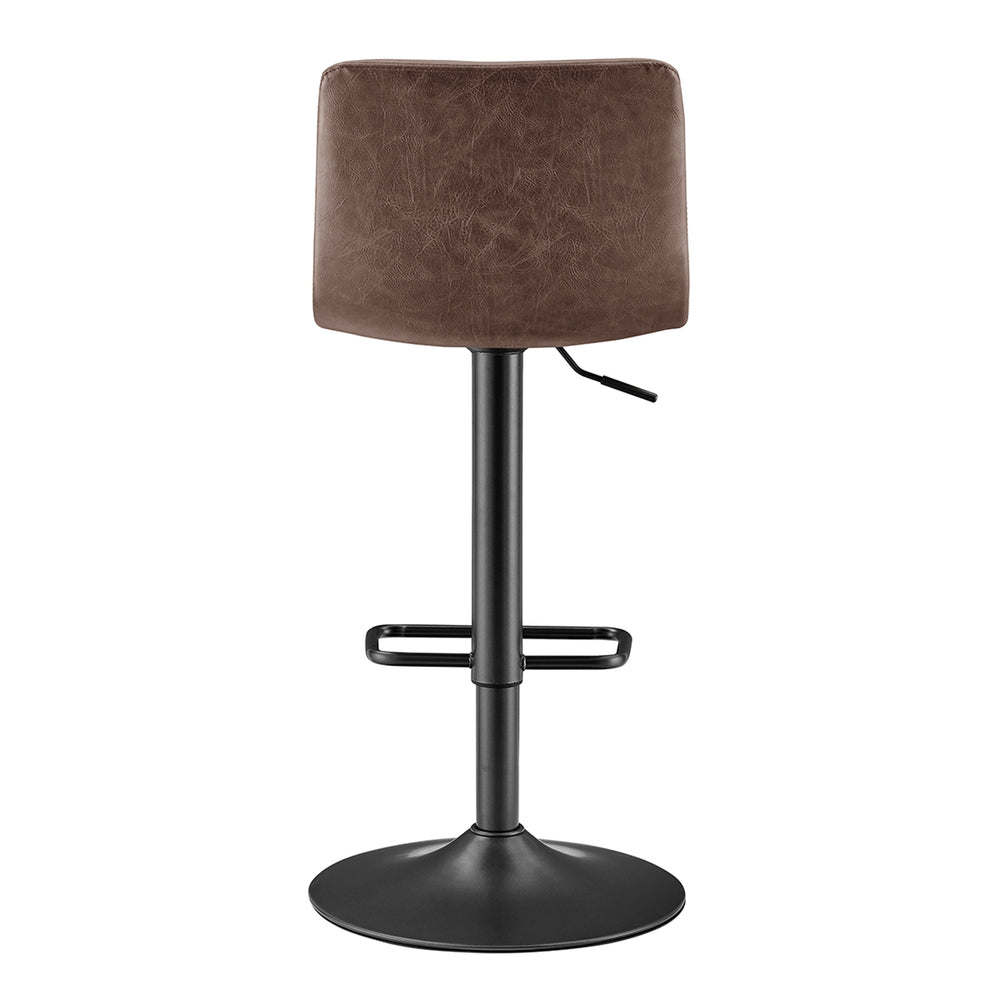 Bruce Faux Leather Gaslift Swivel Bar Stool - Toasted Dark Brown - view 6
