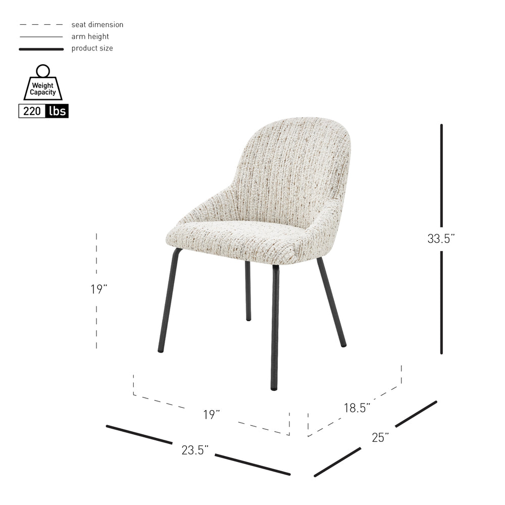 Katrisa Boucle Dining Side Chair - Zenith White - view 2