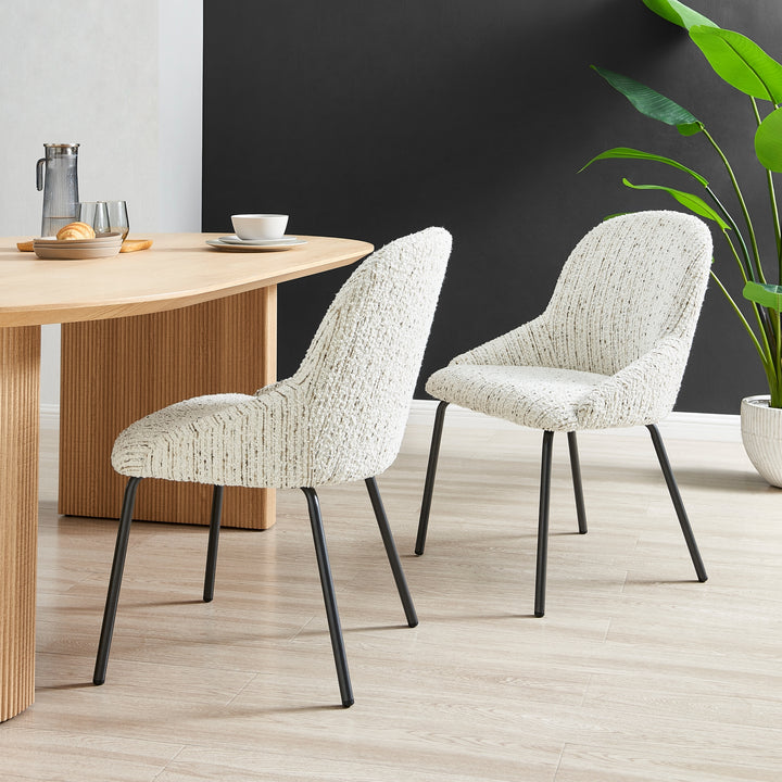 Katrisa Boucle Dining Side Chair - Zenith White - view 3