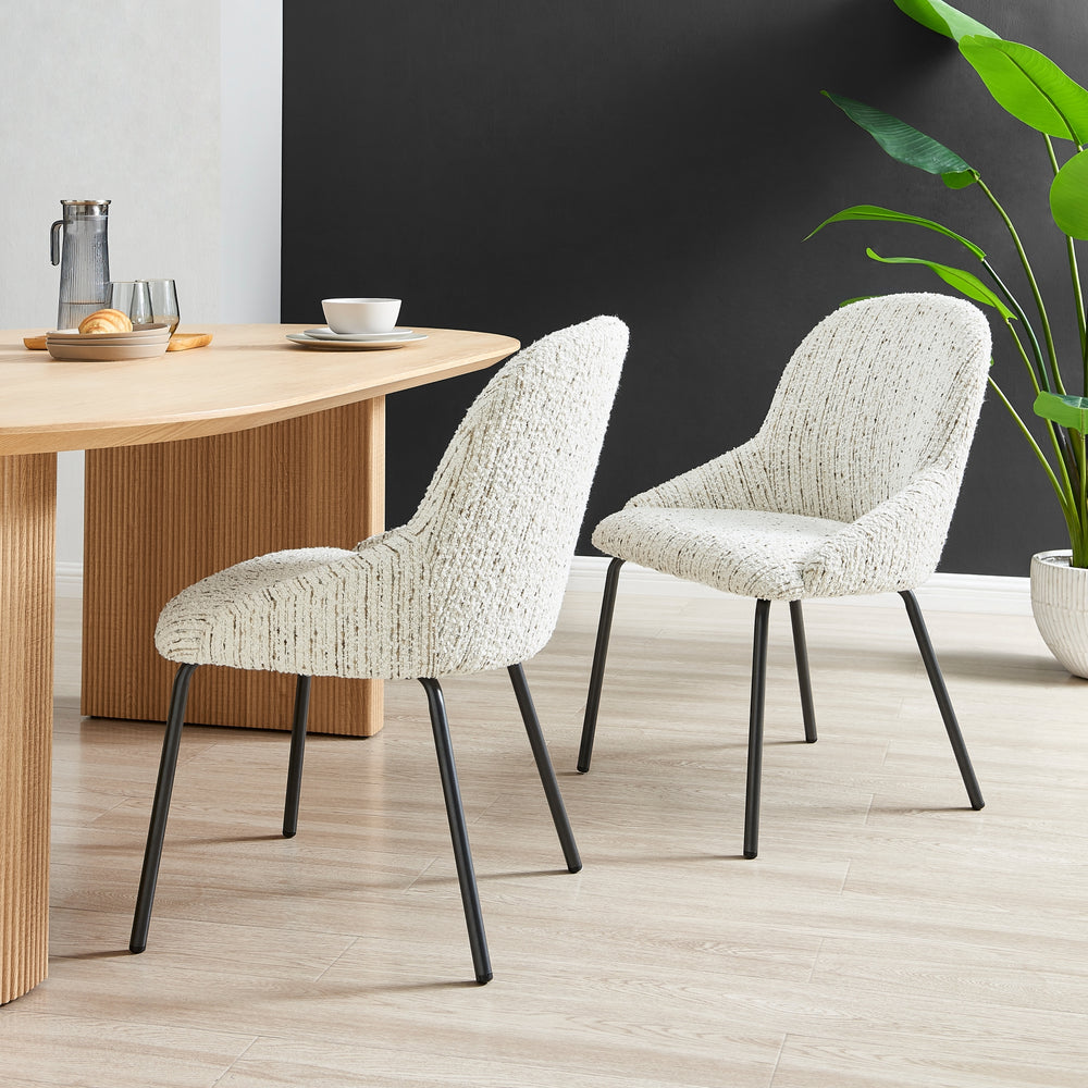 Katrisa Boucle Dining Side Chair - Zenith White - view 3