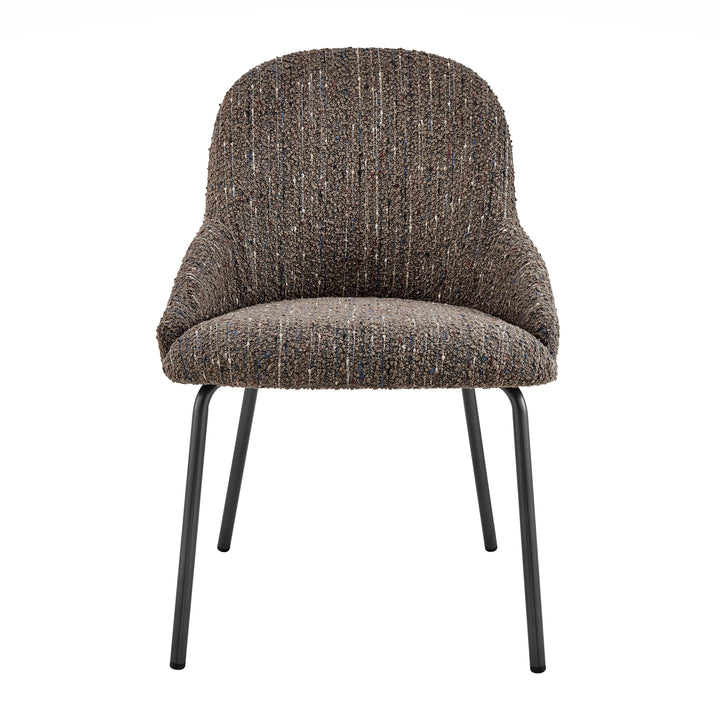 Katrisa Boucle Dining Side Chair - Zenith Brown - view 4