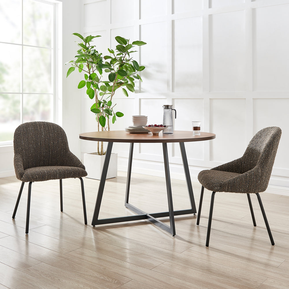 Katrisa Boucle Dining Side Chair - Zenith Brown - view 3
