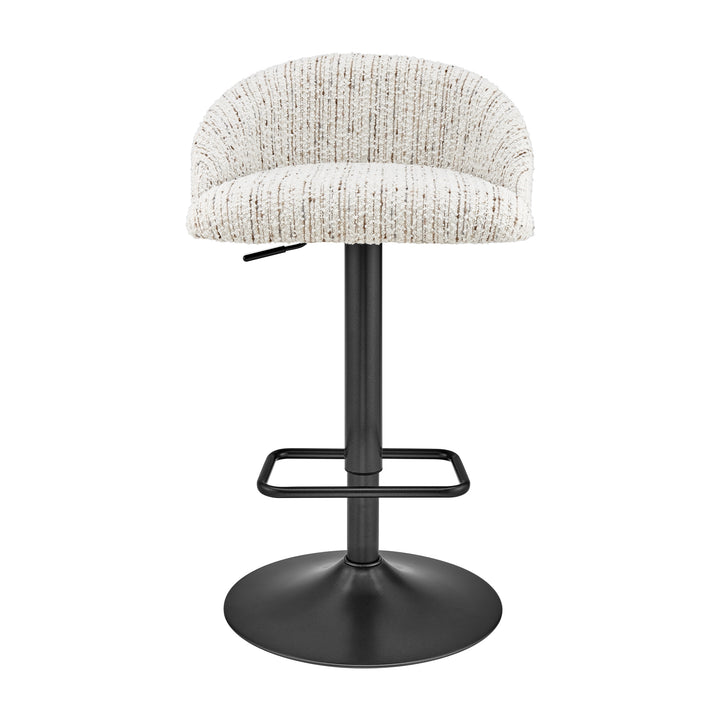 Jorrell Boucle Gaslift Swivel Bar Stool - Zenith White - view 4
