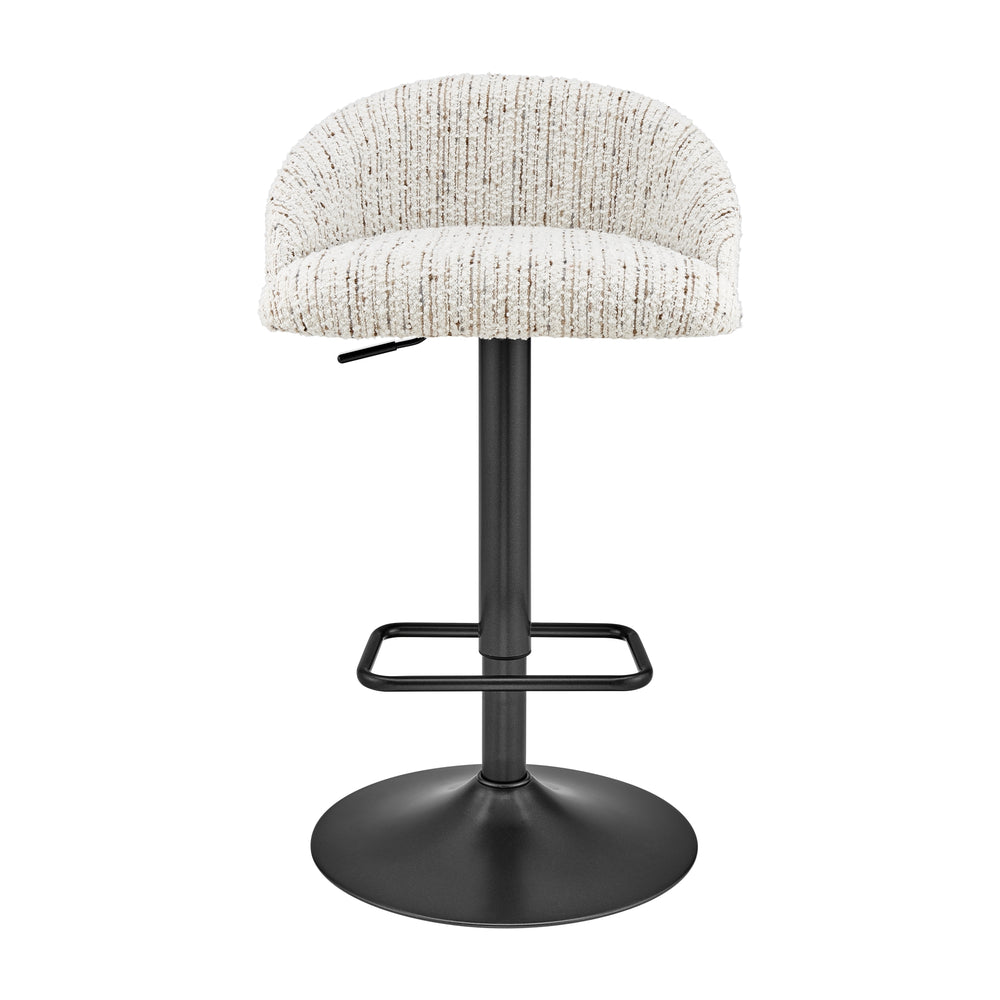 Jorrell Boucle Gaslift Swivel Bar Stool - Zenith White - view 4