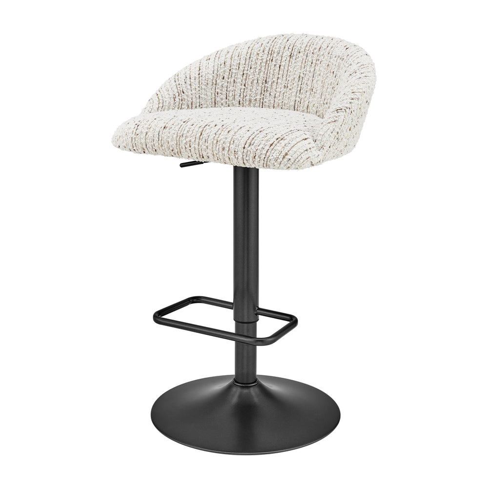 Jorrell Boucle Gaslift Swivel Bar Stool - Zenith White