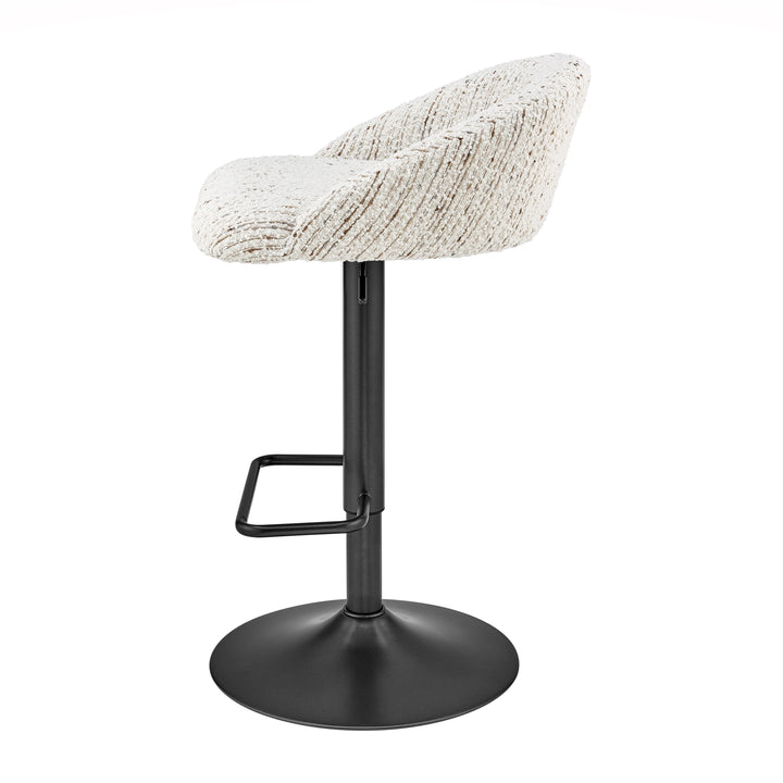 Jorrell Boucle Gaslift Swivel Bar Stool - Zenith White - view 5