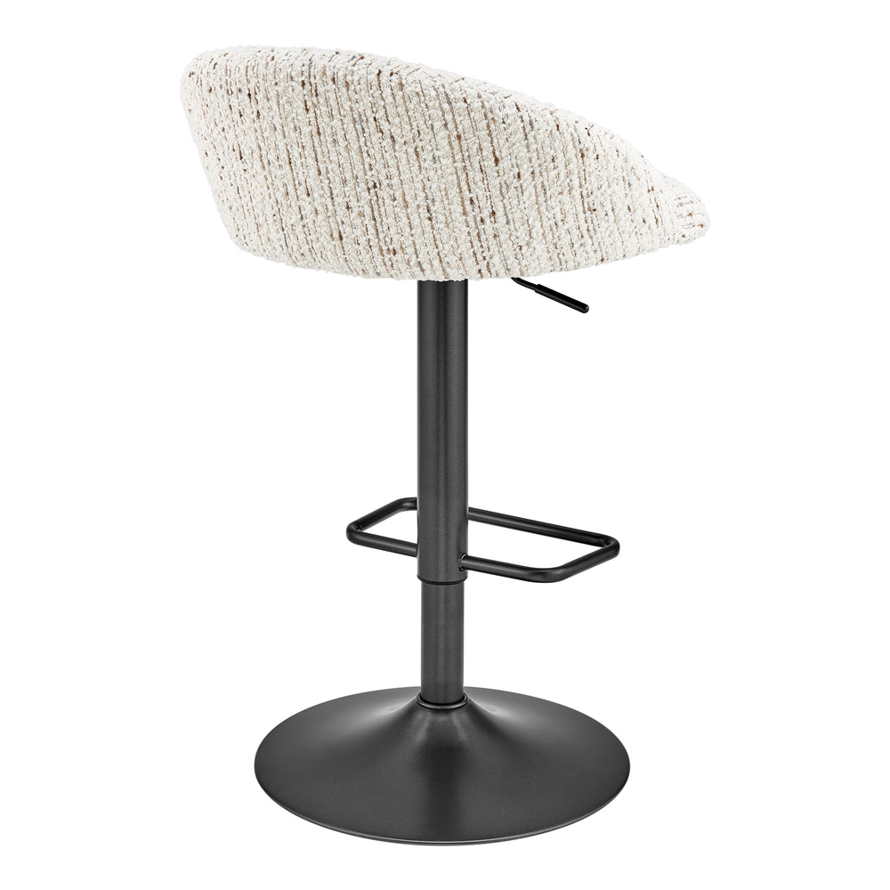 Jorrell Boucle Gaslift Swivel Bar Stool - Zenith White - view 7