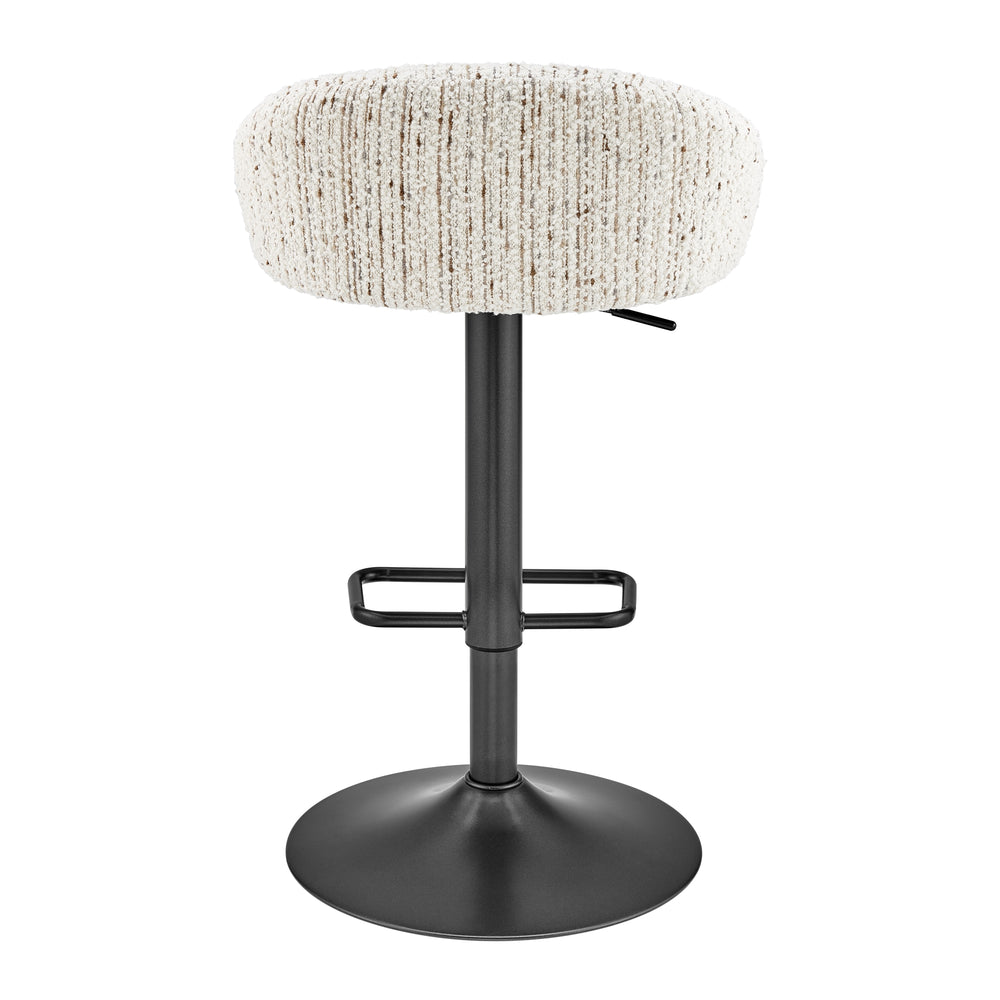 Jorrell Boucle Gaslift Swivel Bar Stool - Zenith White - view 6