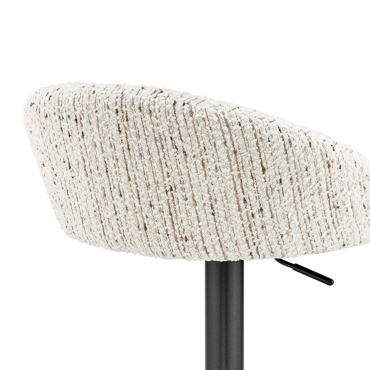 Jorrell Boucle Gaslift Swivel Bar Stool - Zenith White - view 9