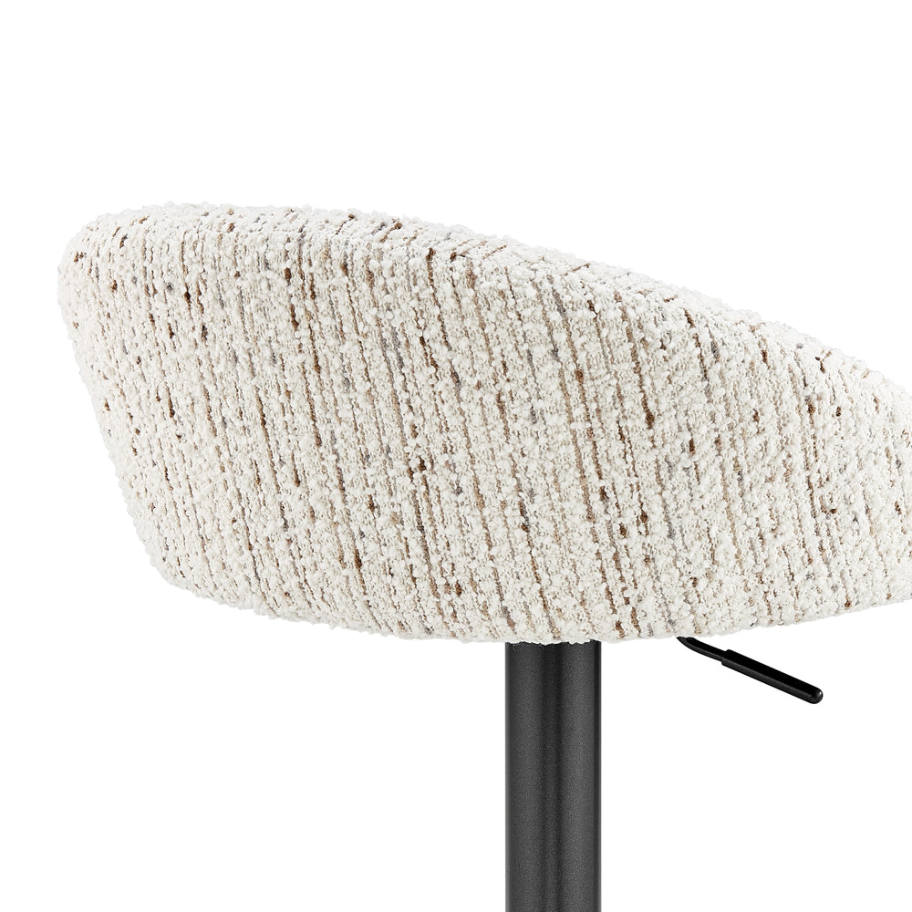 Jorrell Boucle Gaslift Swivel Bar Stool - Zenith White - view 9