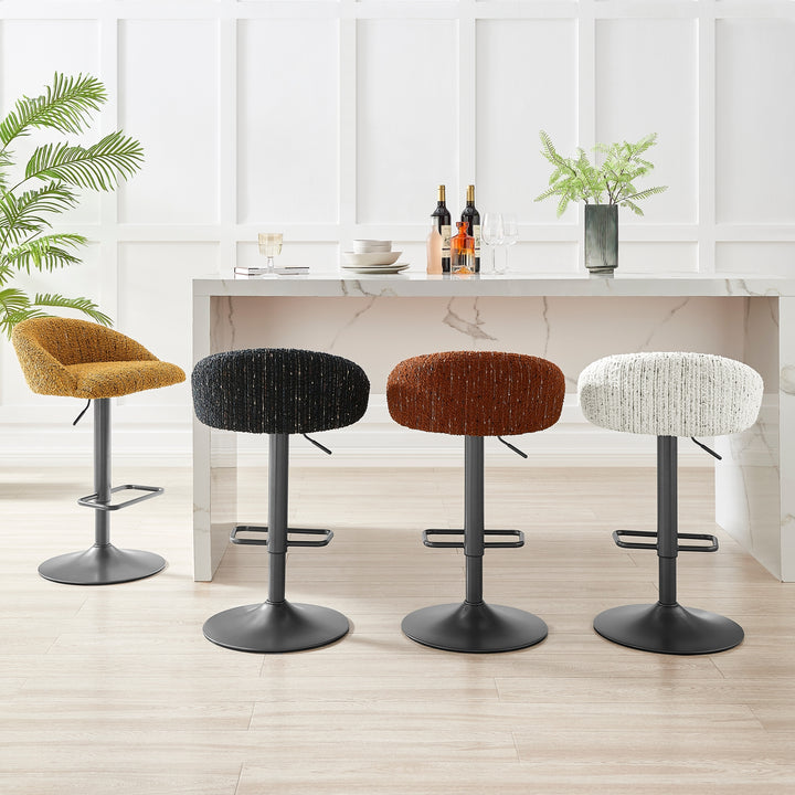 Jorrell Boucle Gaslift Swivel Bar Stool - Zenith Terracotta - view 3