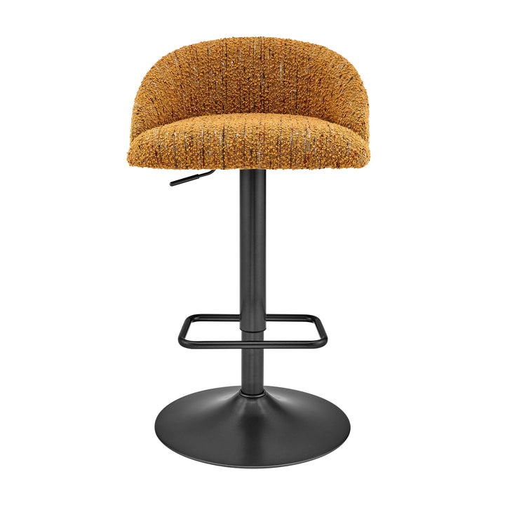 Jorrell Boucle Gaslift Swivel Bar Stool - Zenith Mustard - view 4