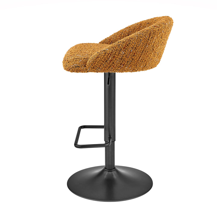 Jorrell Boucle Gaslift Swivel Bar Stool - Zenith Mustard - view 5